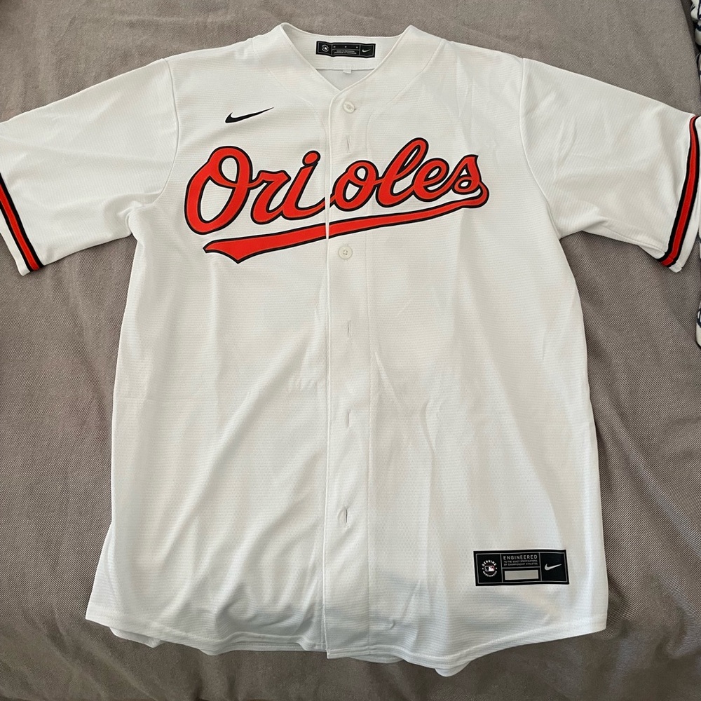 Nike White Orioles Adley Rutschman Home Baseball Jersey